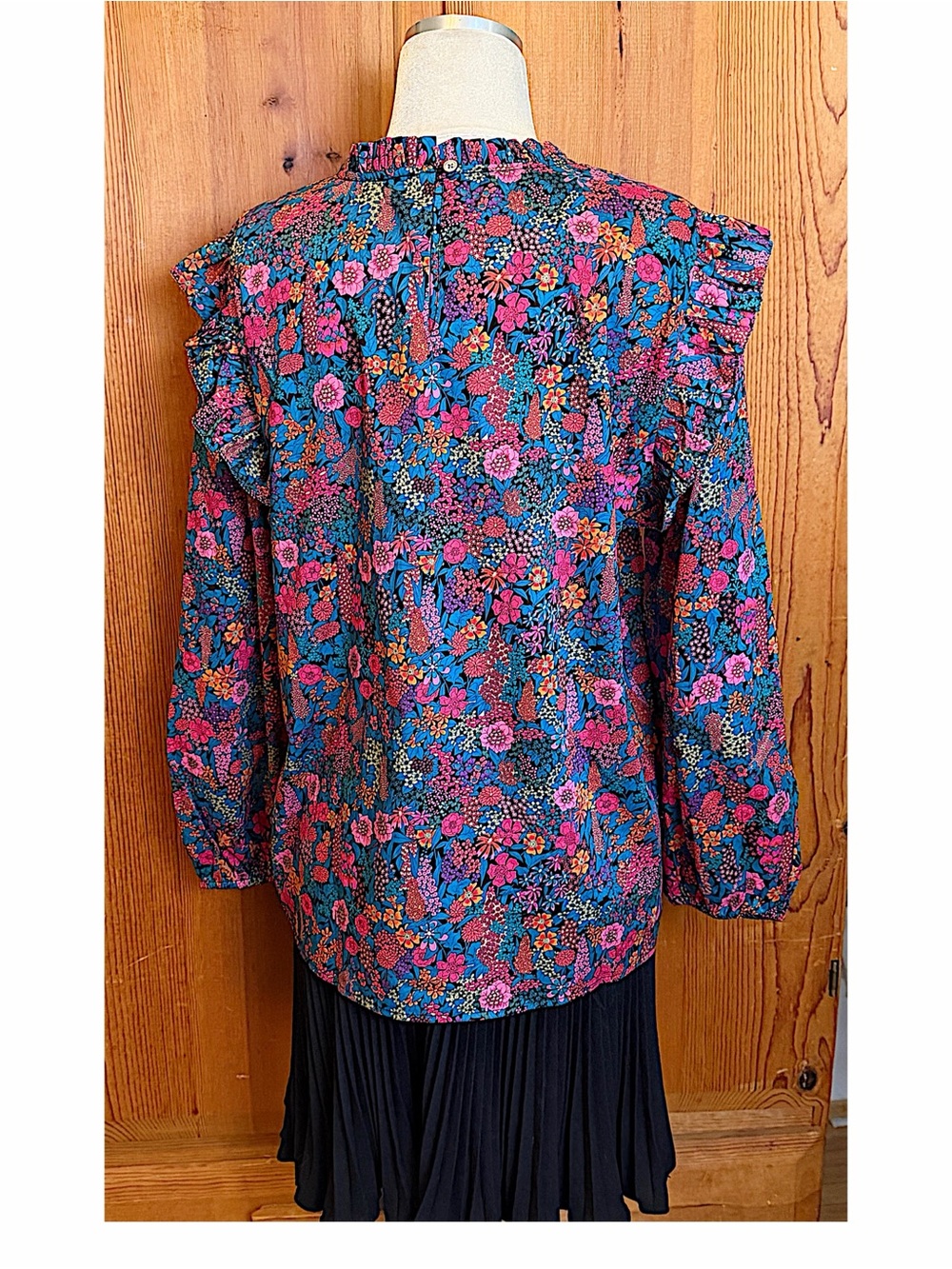 J. Crew x Liberty Ciara Ruffle Shoulder Cotton Blouse - Picture 4 of 6